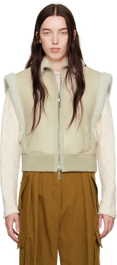 Isabel Marant Off-white Edwina Reversible Shearling Vest In 20ck Chalk