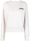 Isabel Marant Shad Cotton Crewneck Sweatshirt In Off White