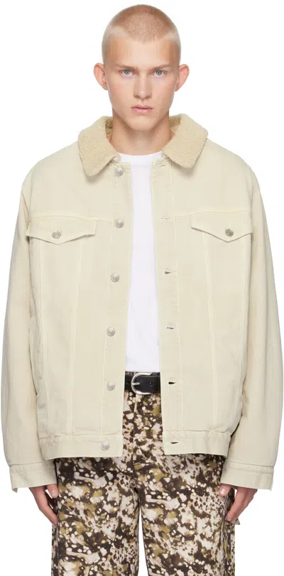 Isabel Marant Off-white Japao Faux-shearling Denim Jacket In Ecru C