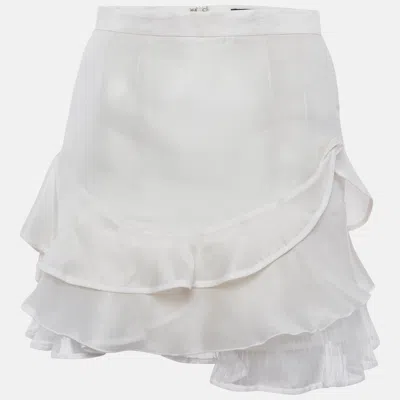 Pre-owned Isabel Marant Off White Organza Ruffled Mini Skirt S