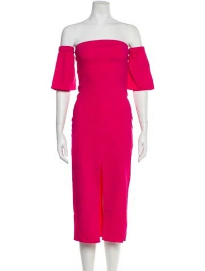 Pre-owned Isabel Marant Off-the-shoulder Knee-length Dress In Pink