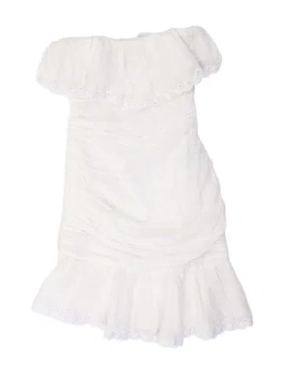 Pre-owned Isabel Marant Off-the-shoulder Mini Dress In Neutral