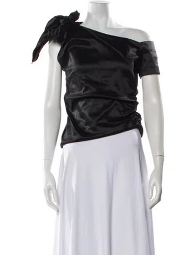 Pre-owned Isabel Marant Off-the-shoulder Short Sleeve Top In Black