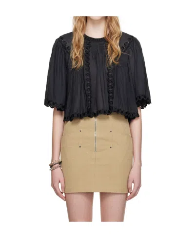Isabel Marant Ogalice Embroidered Detail Blouse In Nude