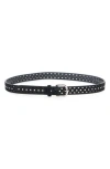 Isabel Marant Ohen Perforated Leather Belt In Black/silver Bksi
