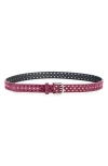 Isabel Marant Ohen Perforated Leather Belt In Raspberry 40ry