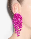 Isabel Marant Hanabi Beaded Clip-on Drop Earrings In Fuchsia And Silver