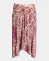 Isabel Marant Olena Stretch Silk Midi Skirt In Multi