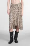 Isabel Marant Patterned Silk Blend Skirt With Flared Fit