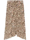 Isabel Marant Olena Draped Midi Skirt In Brown