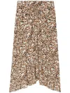 Isabel Marant Olena Draped Midi Skirt In Brown