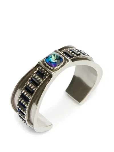 Isabel Marant Olga Rhinestone Cuff Bracelet In Silver