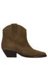 Isabel Marant Olive Solid Pointed Toe Boots In Green