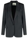 Isabel Marant 'omelia' Black Virgin Wool Blend Blazer In Black