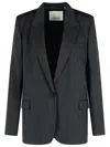 Isabel Marant 'omelia' Black Virgin Wool Blend Blazer In Black