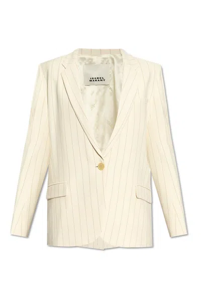 Isabel Marant Omelia Pinstripe Blazer In Beige