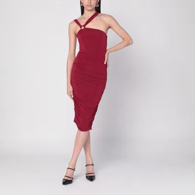 ISABEL MARANT ISABEL MARANT ONE-SHOULDER ETHEL DRESS IN LIGHT BURGUNDY