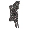 Isabel Marant One Shoulder Lavern Mini Dress In Floral Print Cotton In Multi