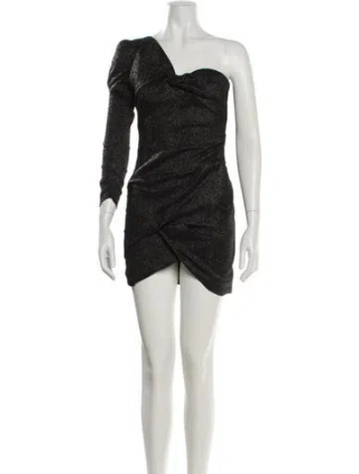 Pre-owned Isabel Marant One-shoulder Mini Dress In Black