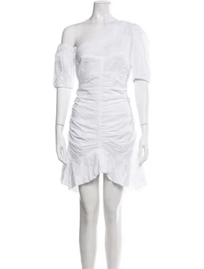 Pre-owned Isabel Marant One-shoulder Mini Dress W/ Tags In Neutral