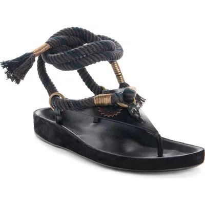 Isabel Marant Onyna Rope Sandal In Black