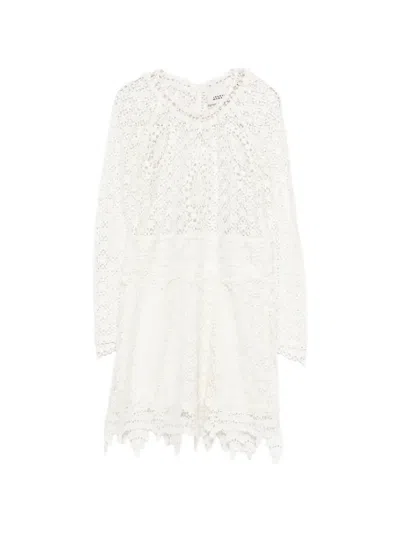 Isabel Marant Hizene Cotton-guipure Lace Mini Dress In Neutral