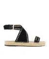 Isabel Marant Illya Eyelet-detailing Suede Espadrilles In Black
