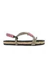Isabel Marant Black & Beige Waltee Sandals In Black
