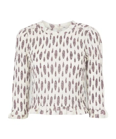 Isabel Marant Open-back Ruffled Floral-print Smocked Cotton Blouse In White