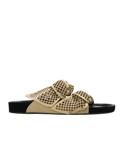 Isabel Marant Openwork Flat Sandals In Brown