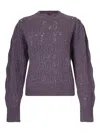 Isabel Marant Openwork Knitted Sweater In Purple