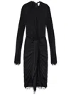 Isabel Marant Ophelie Frayed Edge Midi Dress In Black