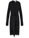 Isabel Marant Ophelie Frayed Edge Midi Dress In Black