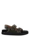 Isabel Marant Open Toe Leather Sandals With Eyelet Embellishments In Multi