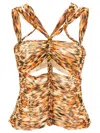Isabel Marant 'braided Straps Cut-out Fitted Top' In Orange