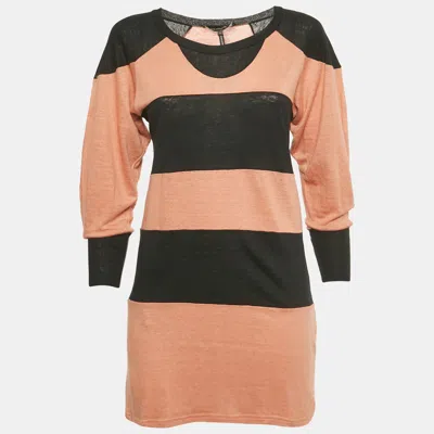 Isabel Marant Orange/black Striped Knit Top In Brown