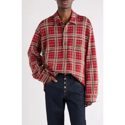 Isabel Marant Orelien Plaid Popover Shirt In Red