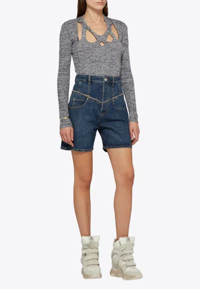 Isabel Marant Oreta Denim Shorts In Blue