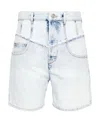 Isabel Marant Shorts With Patch Logo And Contrasting Details In Blue