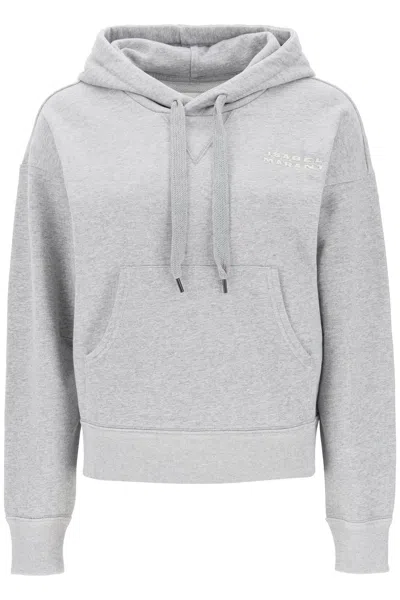 Isabel Marant Organic Cotton And Recycled Polyester Sweatshirt With Embroidered Logo In Grey