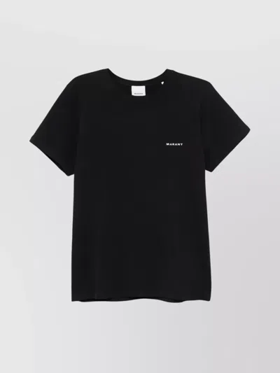 Isabel Marant Organic Cotton Crew Neck T-shirt In Black