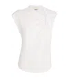 Isabel Marant Organic Cotton Ribbed Crew-neck Asymmetric Sleeveless Cutout T-shirt In White