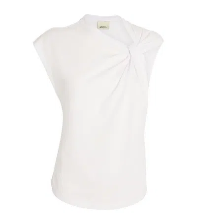 Isabel Marant Nayda Knotted Cotton-jersey Top In White