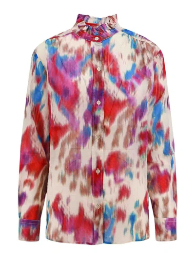 Isabel Marant Organic Cotton Shirt With Multicolor Print In Multicolour