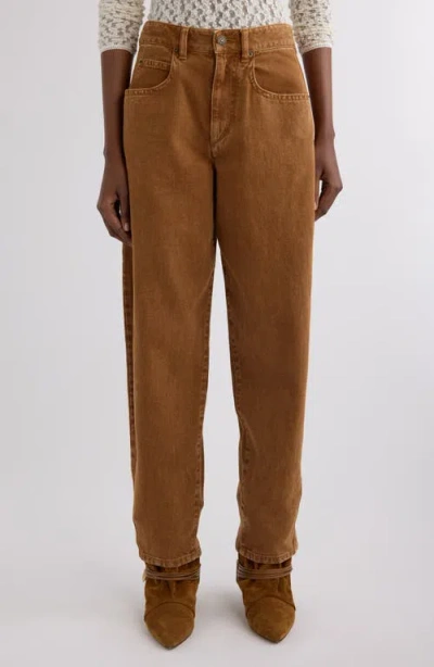 Isabel Marant Oriane Barrel Leg Jeans In Brown