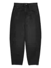 Isabel Marant Oriane Faded Denim Trousers With Contrast Stitching In Black