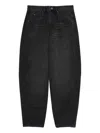 Isabel Marant Oriane Faded Denim Trousers With Contrast Stitching In Black