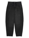 Isabel Marant Oriane Faded Denim Trousers With Contrast Stitching In Black
