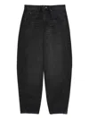Isabel Marant Oriane Faded Denim Trousers With Contrast Stitching In Black