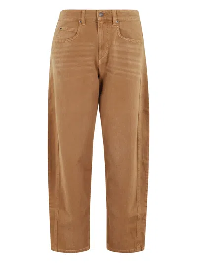Isabel Marant Oriane Panelled Jeans In Brown